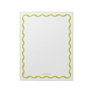 Retro Wavy Limon Modernes Personalisiertes Geschir Notizblock