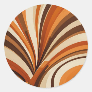 Retro Wavy Lines 70er Circle Sticker