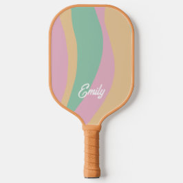 Retro Wavy Muster Pickleball Paddel Schläger