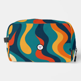 Retro Wavy Pattern Modern Abstract Make Up Bag Waschbeutel