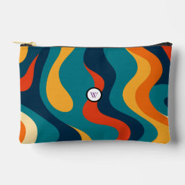 Retro Wavy Pattern Modern Abstract Make Up Bag Zubehörtasche
