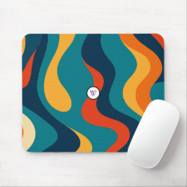 Retro Wavy Pattern Modern Abstract  Mousepad