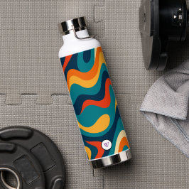 Retro Wavy Pattern Modern Abstract  Trinkflasche