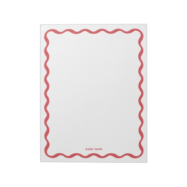 Retro Wavy Personalisiert Stationery Notizblock (Rotiert)
