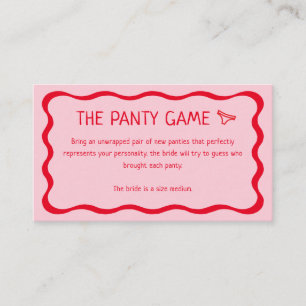 Retro Wavy Pink und Rot The Panty Game Begleitkarte
