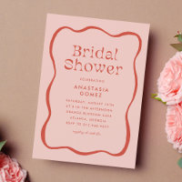 Retro Wavy Squiggle Rahmen in orangefarbenem Braut