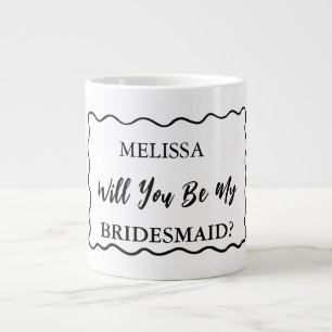 Retro Wavy Wirst du meine Brautjungfer sein Vorsch Jumbo-Tasse