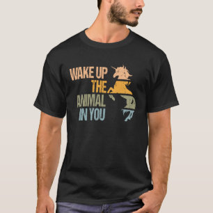Retro Weckte das Tier in Ihnen Einhorn und Unico T-Shirt