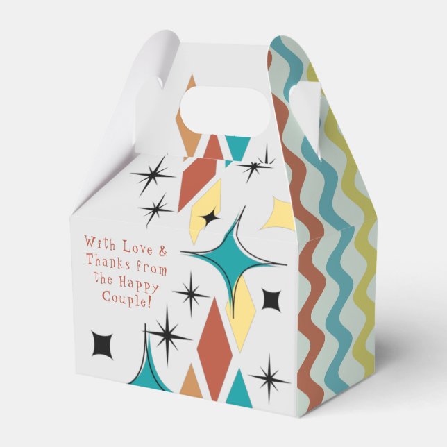 Retro Wedding Gable Favor Box Geschenkschachtel (Vorderseite)