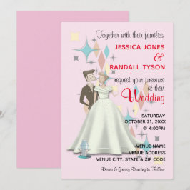 Retro Wedding Invitation Card 5"x7" Einladung