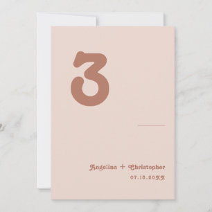 Retro Wedding Minimalistisch Script Tischnummer