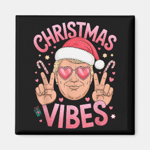 Retro Weiblich Trump Weihnachts Stimmung Santa Ros Magnet