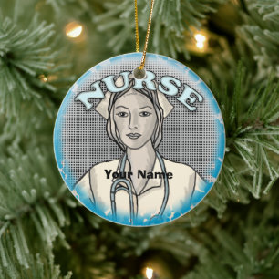Retro Weibliche Krankenpflege Keramik Ornament