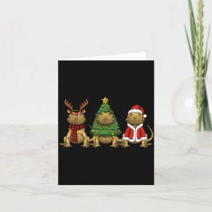 Retro-Weihnachten Bartagame Santa Rentier Karte
