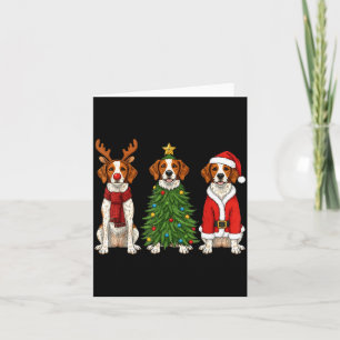Retro-Weihnachten Brittany Spaniel Weihnachtsmann Karte