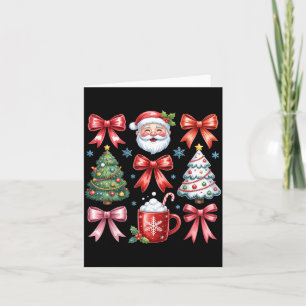 Retro-Weihnachten Coquette-Bogen Santa-Weihnachten Karte