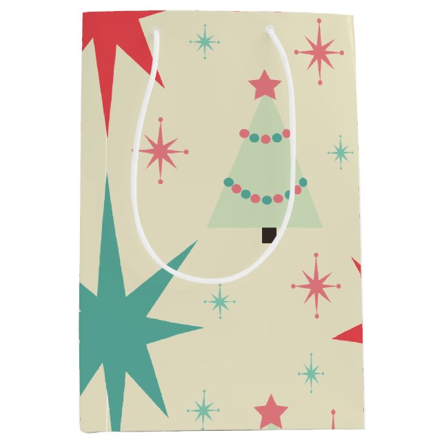 Retro-Weihnachten der 50er Jahre Mittlere Geschenktüte (Vorderseite)