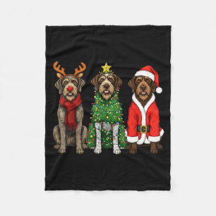 Retro-Weihnachten-Drahthaar-Inting-Griffon-Santa-R Fleecedecke