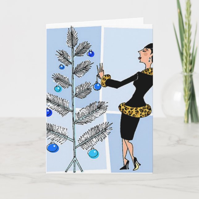 Retro-Weihnachten Feiertagskarte (Vorderseite)