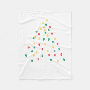 Retro-Weihnachten Fröhliche Weihnachtsbaumlichter Fleecedecke