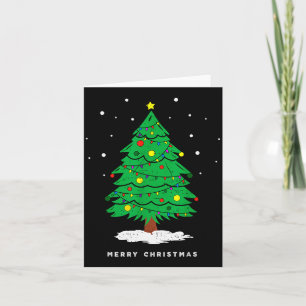 Retro-Weihnachten Fröhliche Weihnachtsbaumlichter Karte