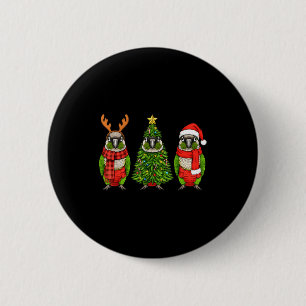 Retro-Weihnachten Grünwangensittich-Papagei Santa Button