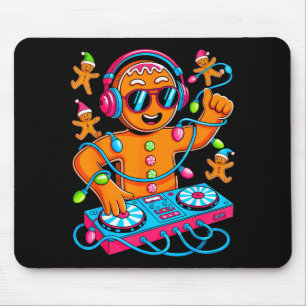 Retro-Weihnachten-House-Musik Lebkuchen Dj Techno Mousepad