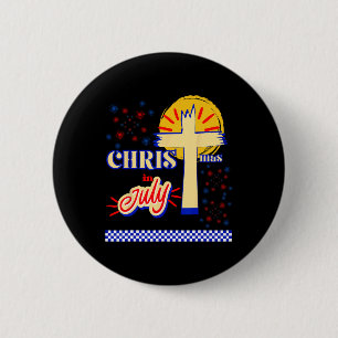 Retro-Weihnachten im Juli Christ Jesus Gott Sommer Button
