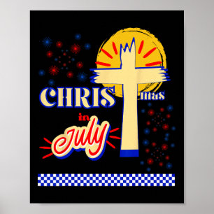 Retro-Weihnachten im Juli Christlich Jesus Gott So Poster