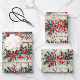 Retro Weihnachten im Vintage-Stil: Mittleres Jahrh Geschenkpapier Set