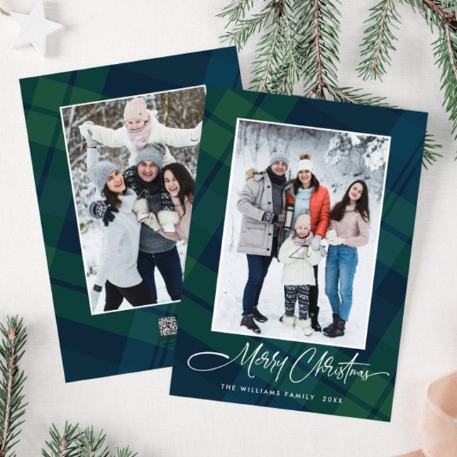 Retro Weihnachten Kariert 2 Foto Gruß (Von Creator hochgeladen)