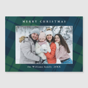 Retro Weihnachten Kariertes FOTO Magnet-Karte Magnetkarte