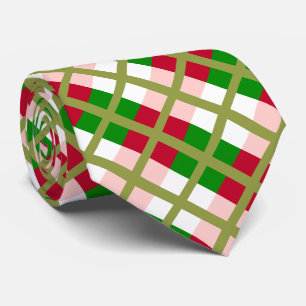 Retro Weihnachten Kariertes Muster Krawatte