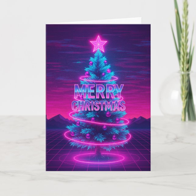 Retro Weihnachten Karte (Vorderseite)