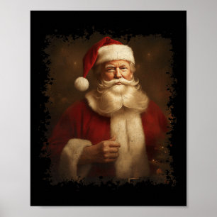 Retro Weihnachten Lustig Trump Weihnachtsmann Vint Poster