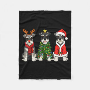 Retro-Weihnachten Miniature Schnauzer Weihnachtsma Fleecedecke