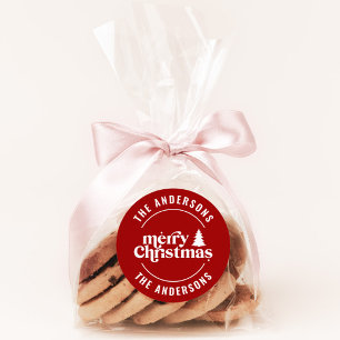 Retro Weihnachten Moderne Minimal einzigartig Runder Aufkleber