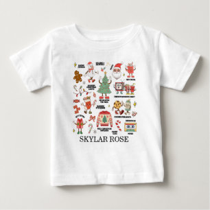 Retro-Weihnachten Nostalgisches Grün und Rot Baby T-shirt