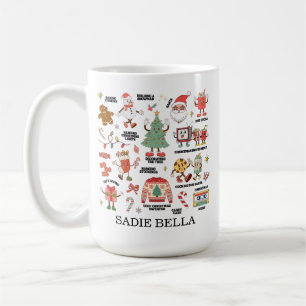 Retro-Weihnachten Nostalgisches Grün und Rot Kaffeetasse