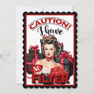 Retro-Weihnachten ohne Filter Pinup Dankeskarte