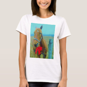 retro Weihnachten Pferd T-Shirt