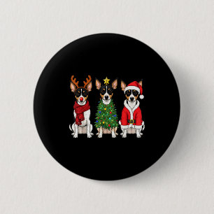 Retro-Weihnachten Ratt Terrier Santa Rentier Hund  Button