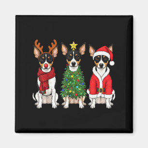 Retro-Weihnachten Rattenterrier Weihnachtsmann Ren Magnet
