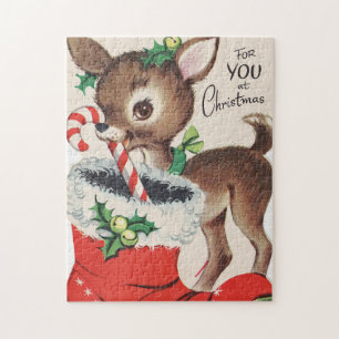 Retro-Weihnachten Rentier-Feiertag