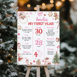 Retro-Weihnachten Rosa Weihnachtsmann Geburtstags- Poster