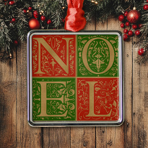Retro Weihnachten Rot und Grün dekoriert Ornament Aus Metall