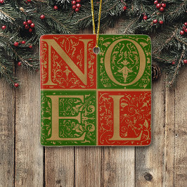 Retro Weihnachten Rot und Grün dekoriert Urlaub Keramikornament