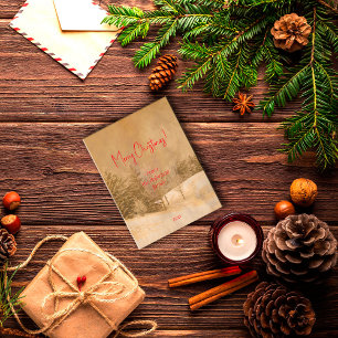 Retro-Weihnachten rote Typografie Postkarte