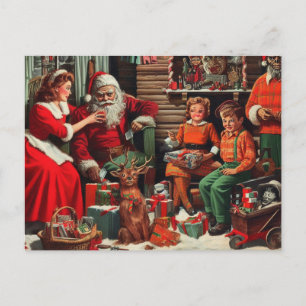 Retro-Weihnachten Santa Horror Postkarte