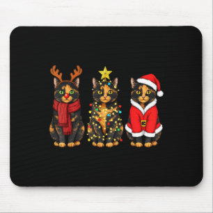 Retro-Weihnachten Schildpattkatze Weihnachtsmann R Mousepad